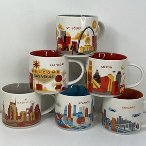 Starbucks YAH You Are Here Lot Coffee Mug Chicago Atlanta Nashville Austin